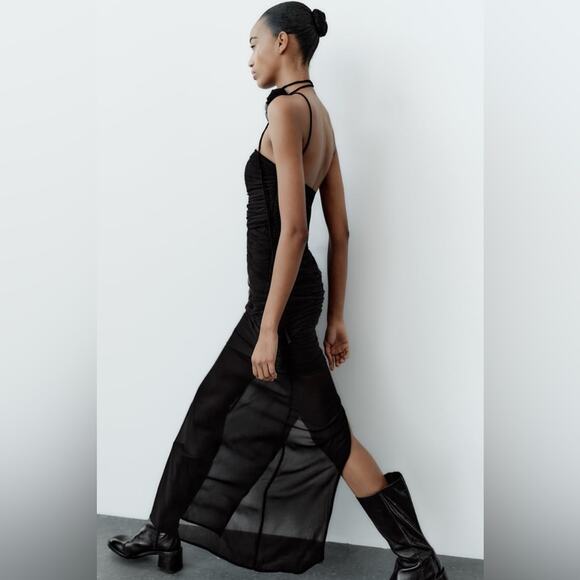 ZARA FLORAL TULLE DRESS - Picture 13 of 15